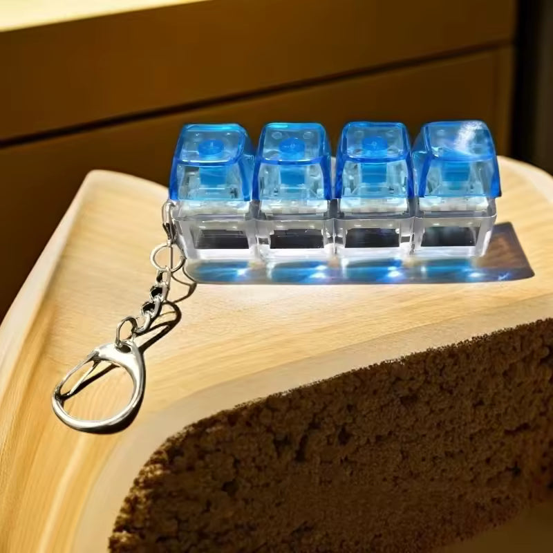 LED Mechanical Keyboard Fidget Clicker 🔥 Stress-Relief Keychain for Adults | Satisfying Click & Glow